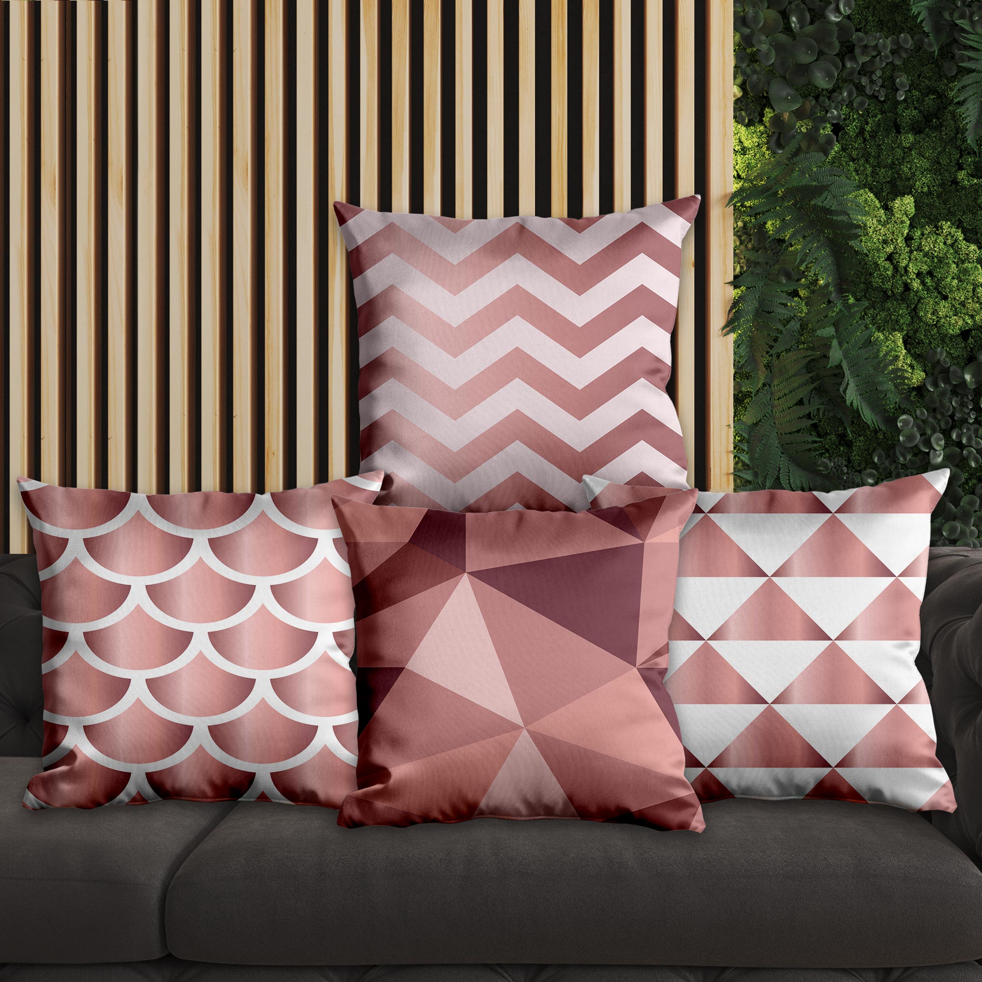 eJOYA Çizgisel Tasarımlı 4'lü Yastık İçi Ve Kırlent Kılıfı 45cm 113843
