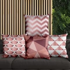 eJOYA Çizgisel Tasarımlı 4'lü Yastık İçi Ve Kırlent Kılıfı 45cm 113843