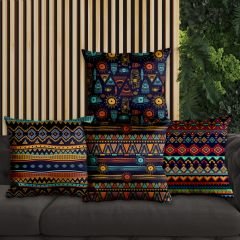 eJOYA Etnik Tasarımlı 4'lü Yastık İçi Ve Kırlent Kılıfı 45cm 113844