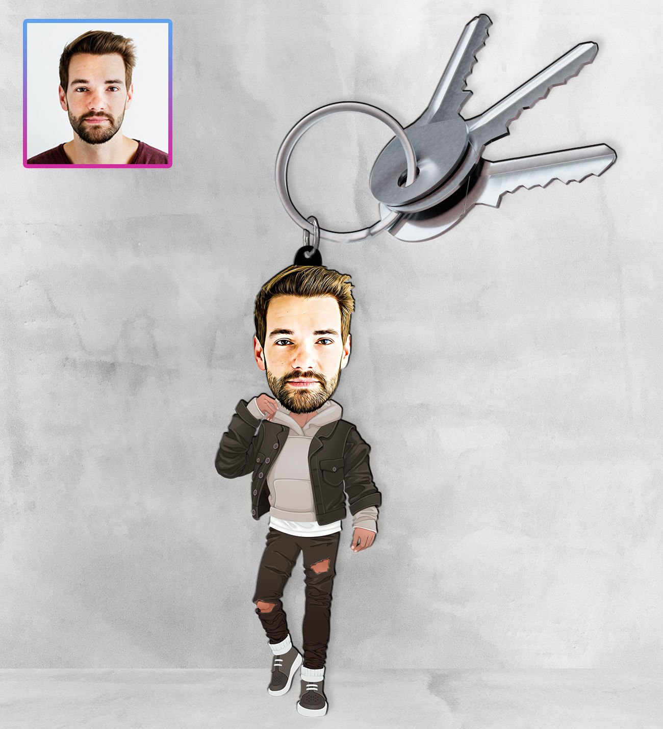 eJOYA Kişiye Özel Karikatür Tasarım Anahtarlık 97186
