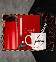eJOYA Kişiye Özel Defter Kalem Kupa & Mouse Pad & Matara & USB Bellek Hediye Kutusu 113079