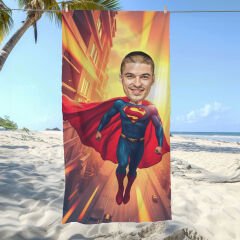 eJOYA Kişiye Özel Fotoğraflı Süper Kahraman Plaj ve Spor Havlusu 116071