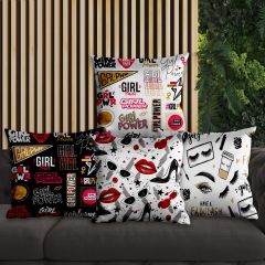 eJOYA Girl Power Tasarımlı 4'lü Yastık İçi Ve Kırlent Kılıfı 45cm 113846