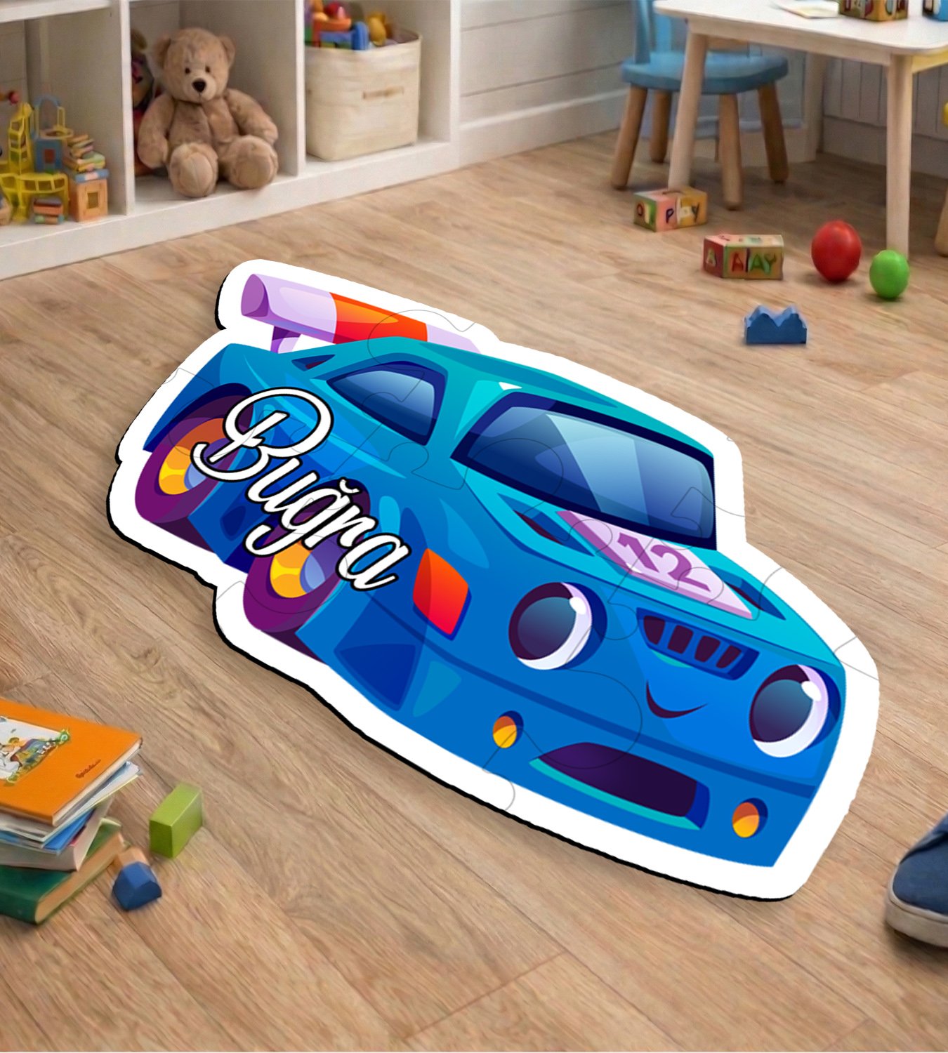eJOYA Kişiye Özel Araba Tasarımlı Puzzle Keçe Halı 116288