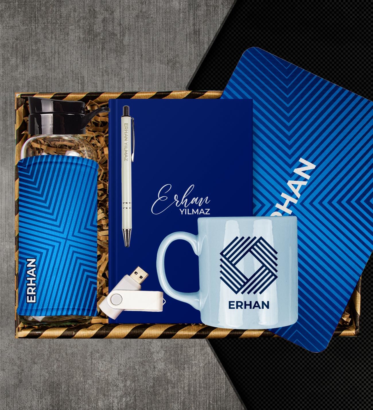 eJOYA Kişiye Özel Defter & Kalem & Kupa & Matara & Mouse Pad & USB Bellek Hediye Kutusu 113082