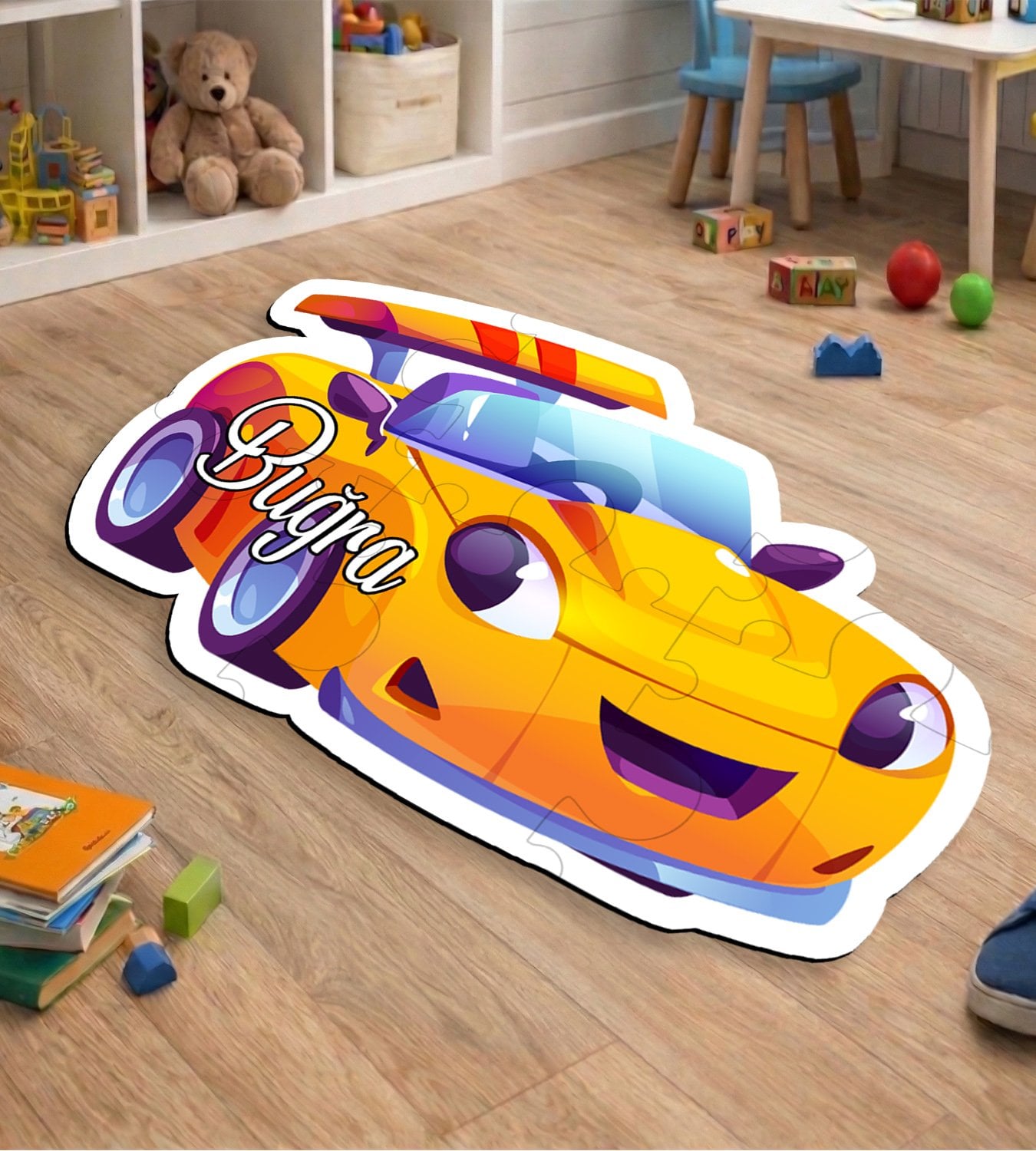 eJOYA Kişiye Özel Araba Tasarımlı Puzzle Keçe Halı 116289