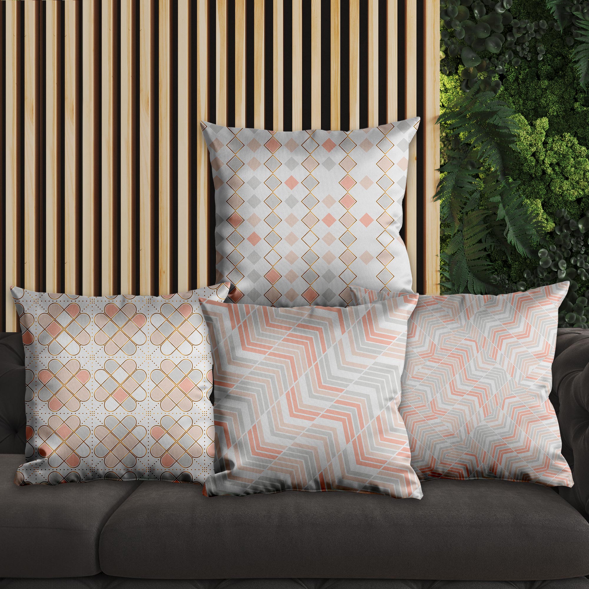 eJOYA Çizgisel Tasarımlı 4'lü Yastık İçi Ve Kırlent Kılıfı 45cm 113850