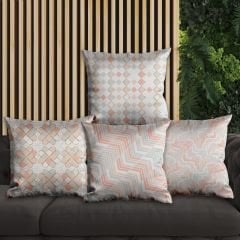 eJOYA Çizgisel Tasarımlı 4'lü Yastık İçi Ve Kırlent Kılıfı 45cm 113850