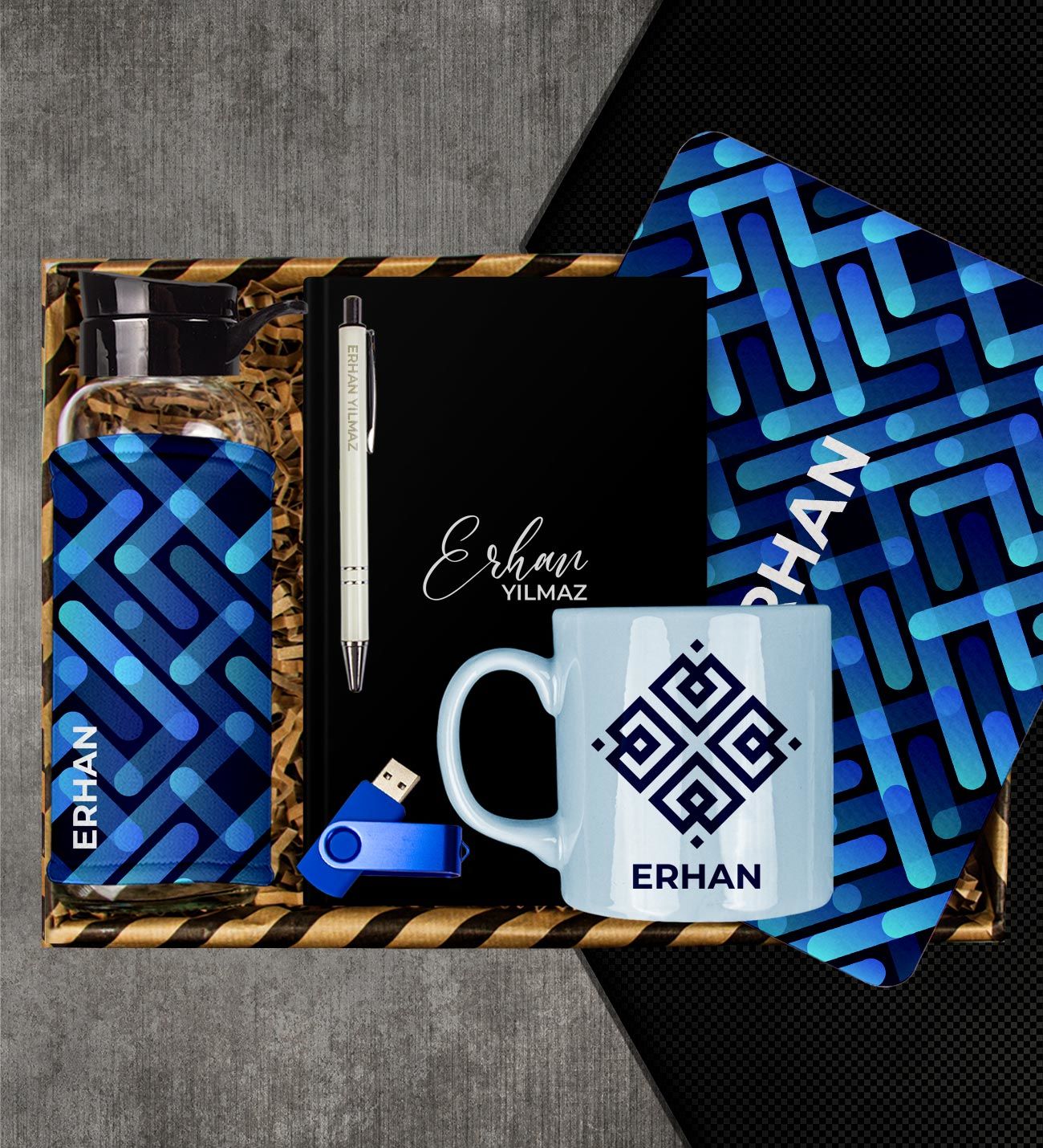 eJOYA Kişiye Özel Defter & Kalem & Kupa & Matara & Mouse Pad & USB Bellek Hediye Kutusu 113085