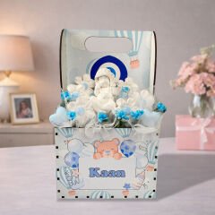 eJOYA Hoşgeldin Bebek Kişiye Özel İsimli Kokulu Taş Aranjmanı 116292