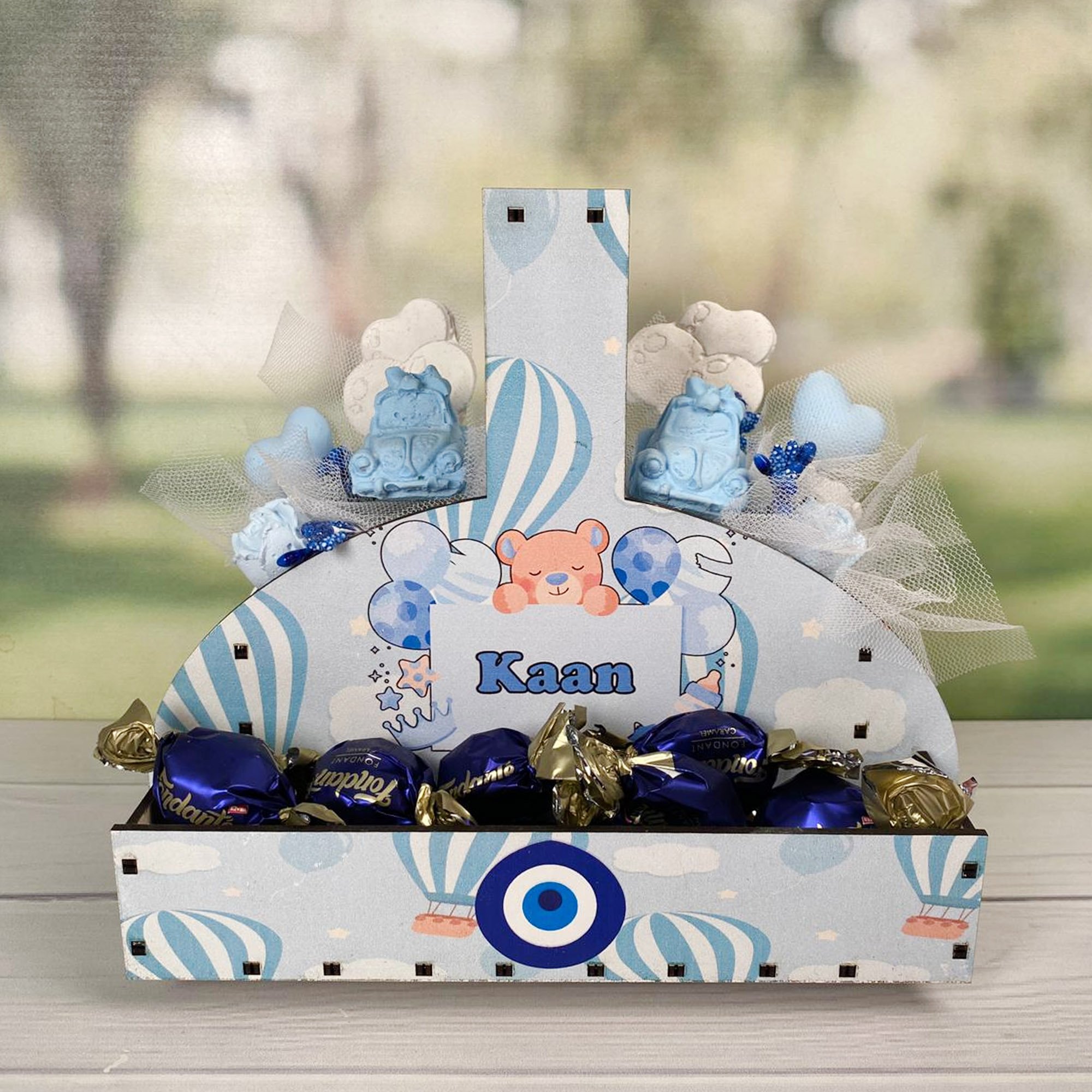 eJOYA Kişiye Özel İsimli Kokulu Taş Aranjmanı Ve Çikolatası 116293