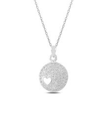 eJOYA Işıltılı Kalp Gümüş Kolye 82581