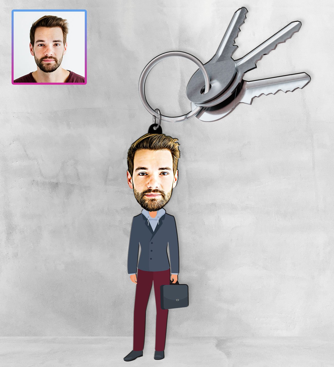 eJOYA Kişiye Özel Karikatür Tasarım Anahtarlık 97197