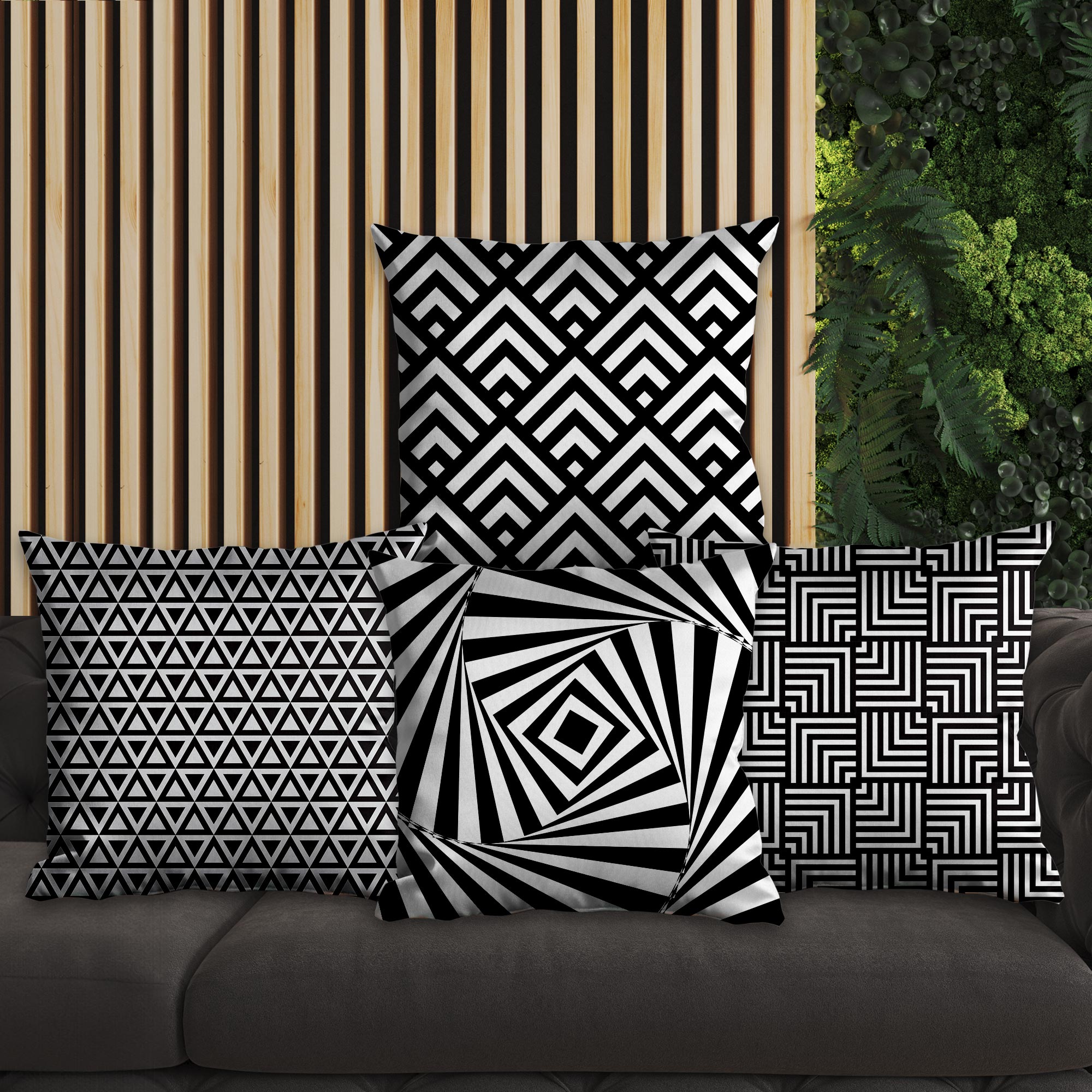eJOYA Çizgisel Tasarımlı 4'lü Yastık İçi Ve Kırlent Kılıfı 45cm 113856