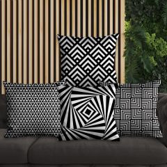 eJOYA Çizgisel Tasarımlı 4'lü Yastık İçi Ve Kırlent Kılıfı 45cm 113856