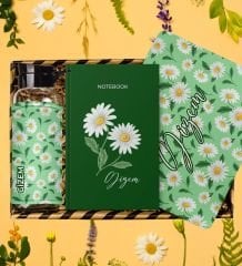 eJOYA Kişiye Özel Papatya Tasarım Defter & Matara & Mouse Pad & Hediye Kutusu 113094