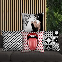 eJOYA Modern Tasarımlı 4'lü Yastık İçi Ve Kırlent Kılıfı 45cm 113859