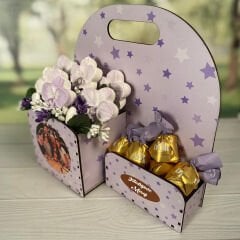 eJOYA Kişiye Özel Resimli Kokulu Taş Aranjmanı Ve Çikolatası 116302