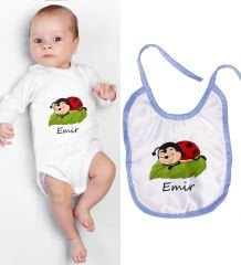 eJOYA Kişiye Özel Zıbın Ve Önlük Bebek Hediye Seti 110107