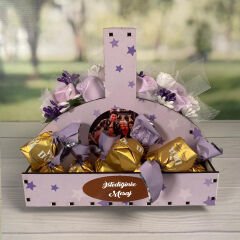 eJOYA Kişiye Özel Resimli Kokulu Taş Aranjmanı Ve Çikolatası 116303