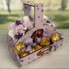 eJOYA Kişiye Özel Resimli Kokulu Taş Aranjmanı Ve Çikolatası 116303