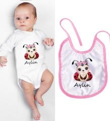 eJOYA Kişiye Özel Zıbın Ve Önlük Bebek Hediye Seti 110108