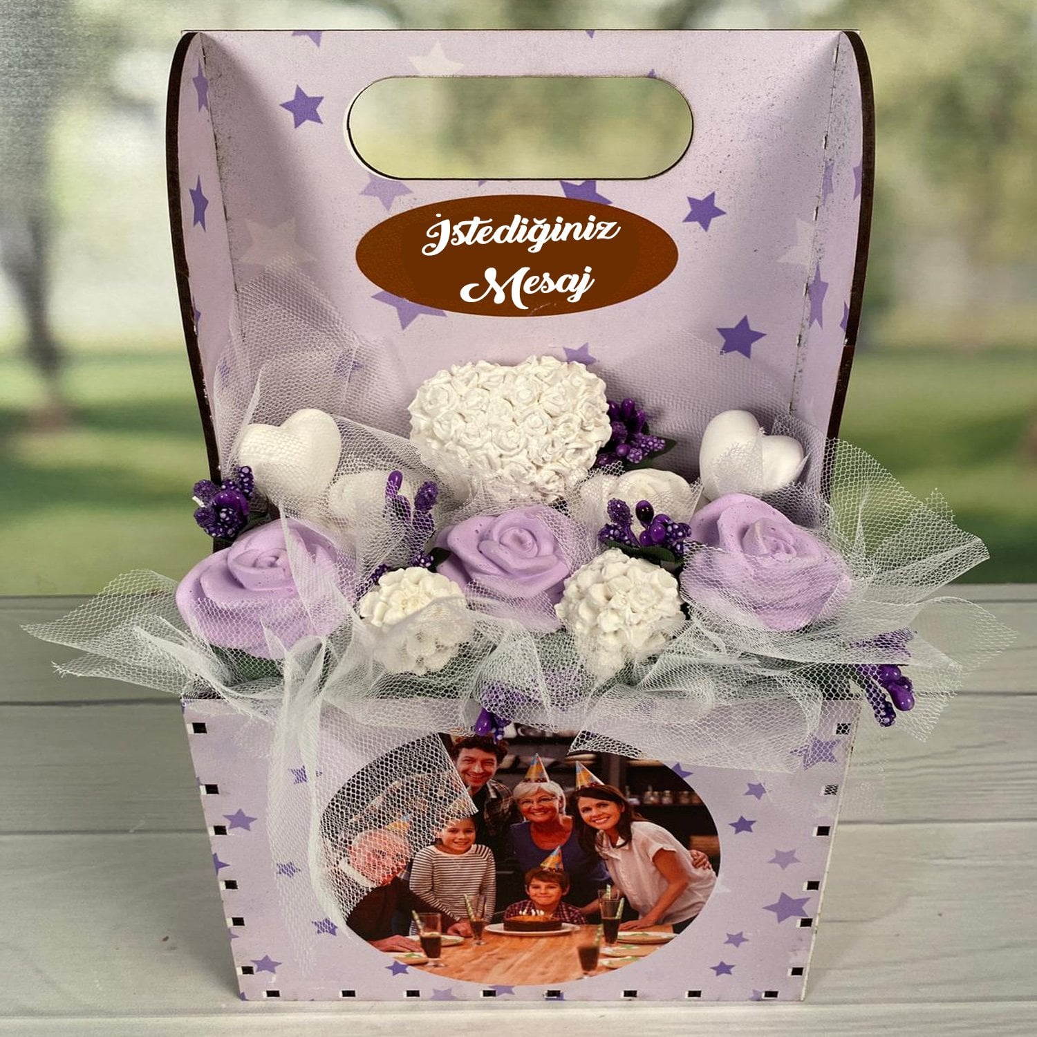 eJOYA Kişiye Özel Resimli Kokulu Taş Aranjmanı 116304