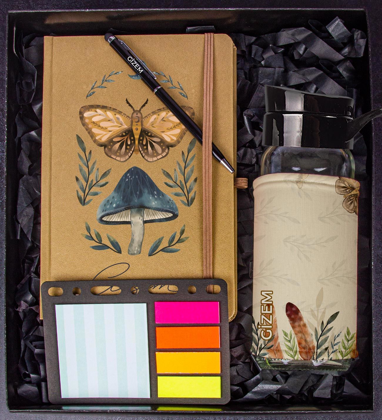 eJOYA Kişiye Özel Defter Kalem Matara Ve Mini Organizer Ofis Kırtasiye Hediye Kutusu 110327