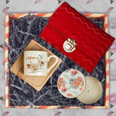 eJOYA Annelere Özel Türk Kahvesi Fincanı & Mum & Cüzdan Hediye Kutusu 116306