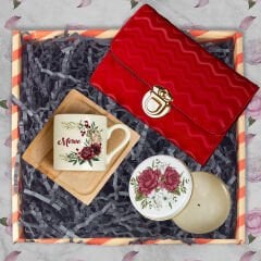 eJOYA Annelere Özel Türk Kahvesi Fincanı & Mum & Cüzdan Hediye Kutusu 116308