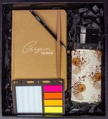 eJOYA Kişiye Özel Defter Kalem Matara Ve Mini Organizer Ofis Kırtasiye Hediye Kutusu 110331