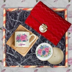 eJOYA Annelere Özel Türk Kahvesi Fincanı & Mum & Cüzdan Hediye Kutusu 116311