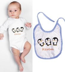 eJOYA Kişiye Özel Zıbın Ve Önlük Bebek Hediye Seti 110117