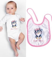 eJOYA Kişiye Özel Zıbın Ve Önlük Bebek Hediye Seti 110118