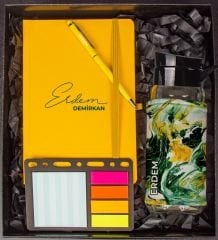 eJOYA Kişiye Özel Defter Kalem Matara Ve Mini Organizer Ofis Kırtasiye Hediye Kutusu 110336