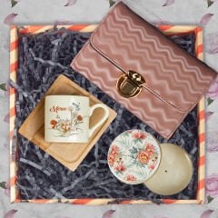 eJOYA Annelere Özel Türk Kahvesi Fincanı & Mum & Cüzdan Hediye Kutusu 116316