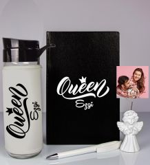 eJOYA Kişiye Özel Defter Kalem Matara Ve Fotoğraflı Notluk Hediye Seti 93526