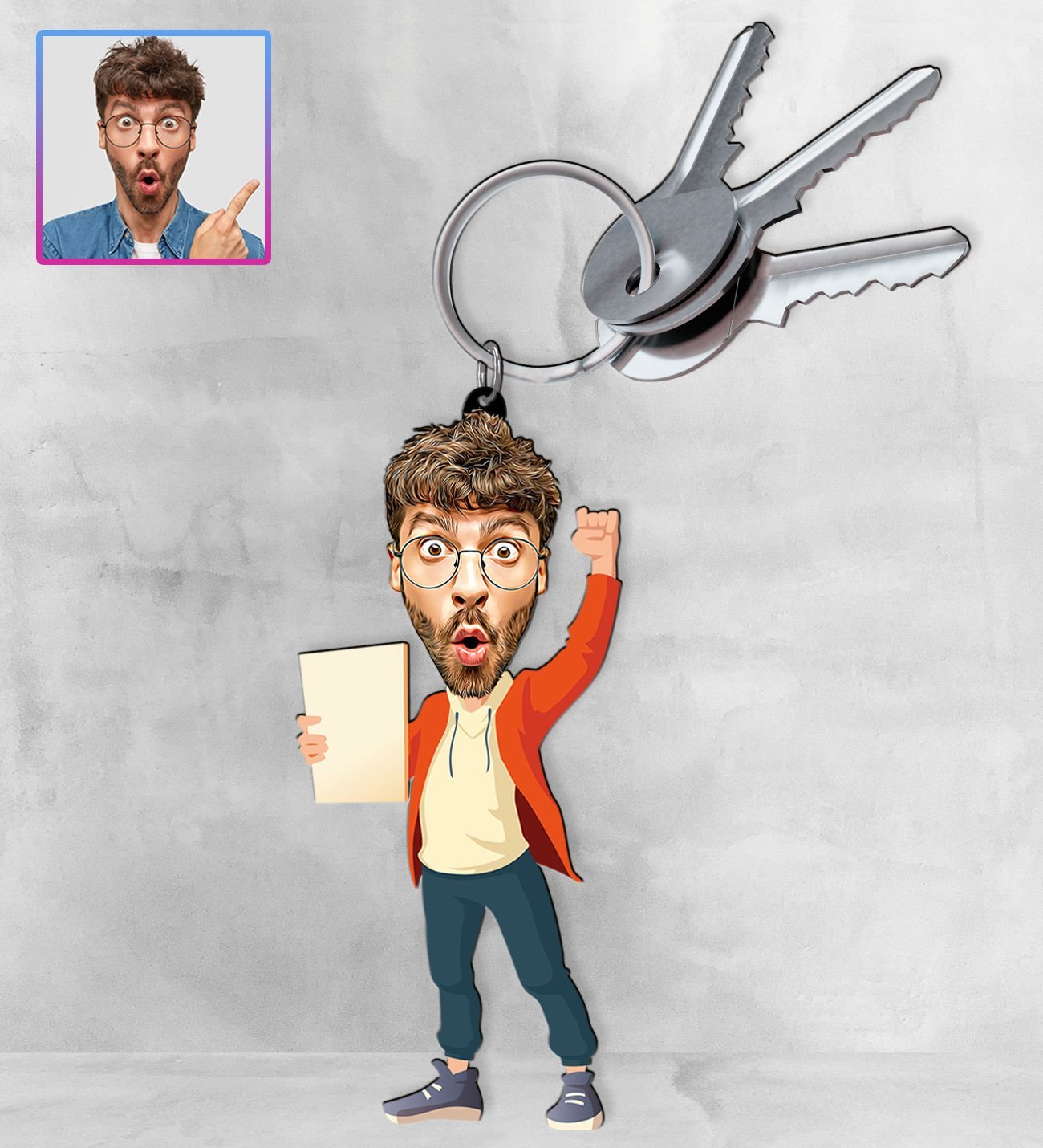 eJOYA Kişiye Özel Karikatür Tasarım Anahtarlık 97218