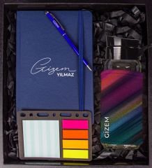 eJOYA Kişiye Özel Defter Kalem Matara Ve Mini Organizer Ofis Kırtasiye Hediye Kutusu 110340