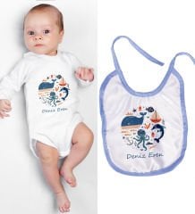 eJOYA Kişiye Özel Zıbın Ve Önlük Bebek Hediye Seti 110124