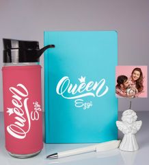 eJOYA Kişiye Özel Defter Kalem Matara Ve Fotoğraflı Notluk Hediye Seti 93529