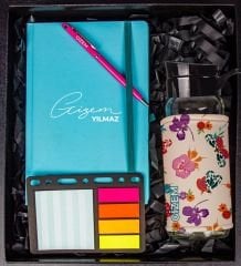 eJOYA Kişiye Özel Defter Kalem Matara Ve Mini Organizer Ofis Kırtasiye Hediye Kutusu 110342