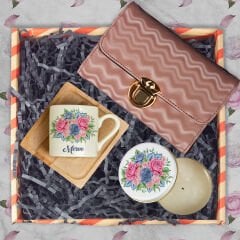 eJOYA Annelere Özel Türk Kahvesi Fincanı & Mum & Cüzdan Hediye Kutusu 116320