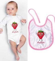 eJOYA Kişiye Özel Zıbın Ve Önlük Bebek Hediye Seti 110125