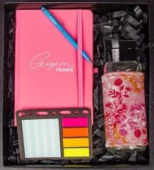 eJOYA Kişiye Özel Defter Kalem Matara Ve Mini Organizer Ofis Kırtasiye Hediye Kutusu 110343