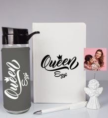 eJOYA Kişiye Özel Defter Kalem Matara Ve Fotoğraflı Notluk Hediye Seti 93532