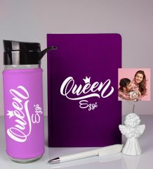 eJOYA Kişiye Özel Defter Kalem Matara Ve Fotoğraflı Notluk Hediye Seti 93533