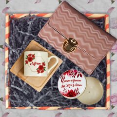 eJOYA Annelere Özel Türk Kahvesi Fincanı & Mum & Cüzdan Hediye Kutusu 116324