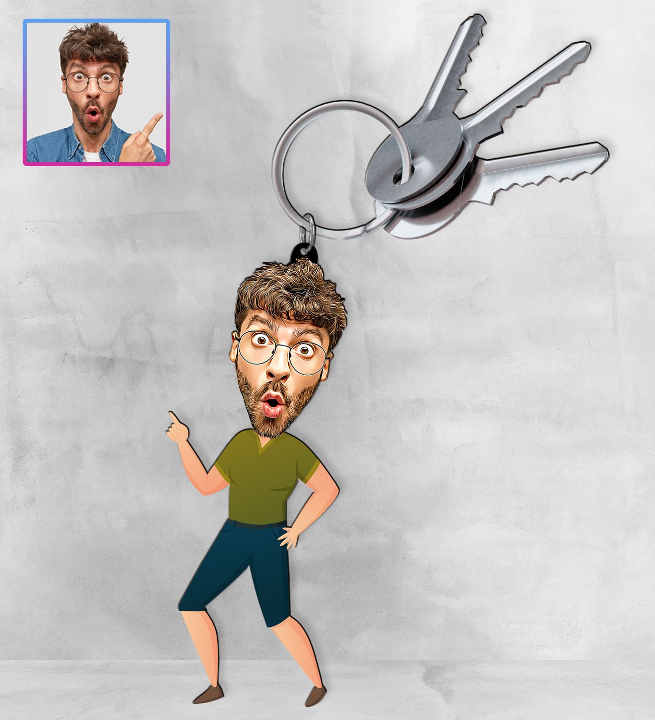 eJOYA Kişiye Özel Karikatür Tasarım Anahtarlık 97226
