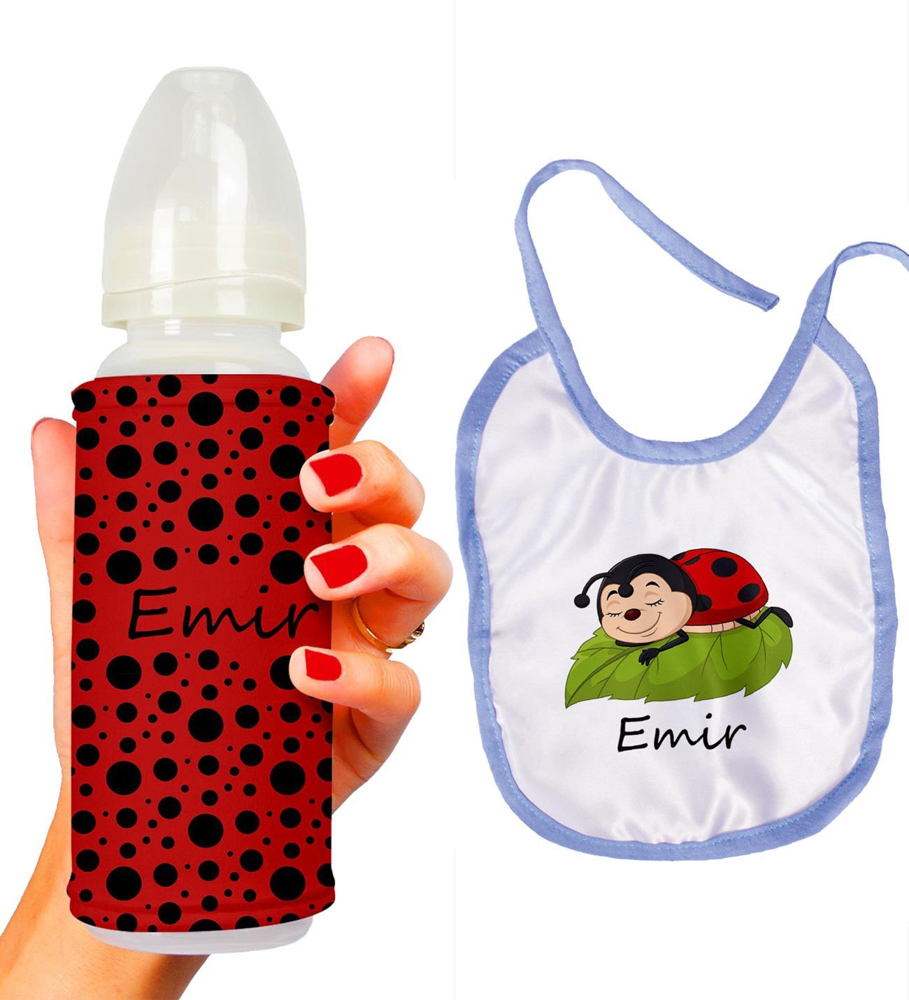 eJOYA Kişiye Özel Biberon Ve Önlük Bebek Hediye Seti 110131